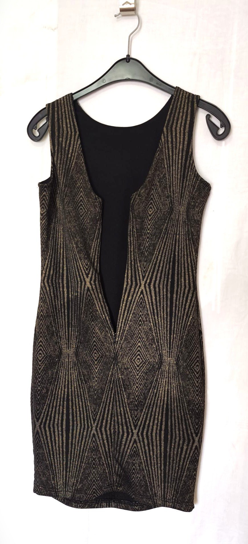 Damen Kleid, schwarz mit Goldfarbenen Streifen, Incity, Gr. 42