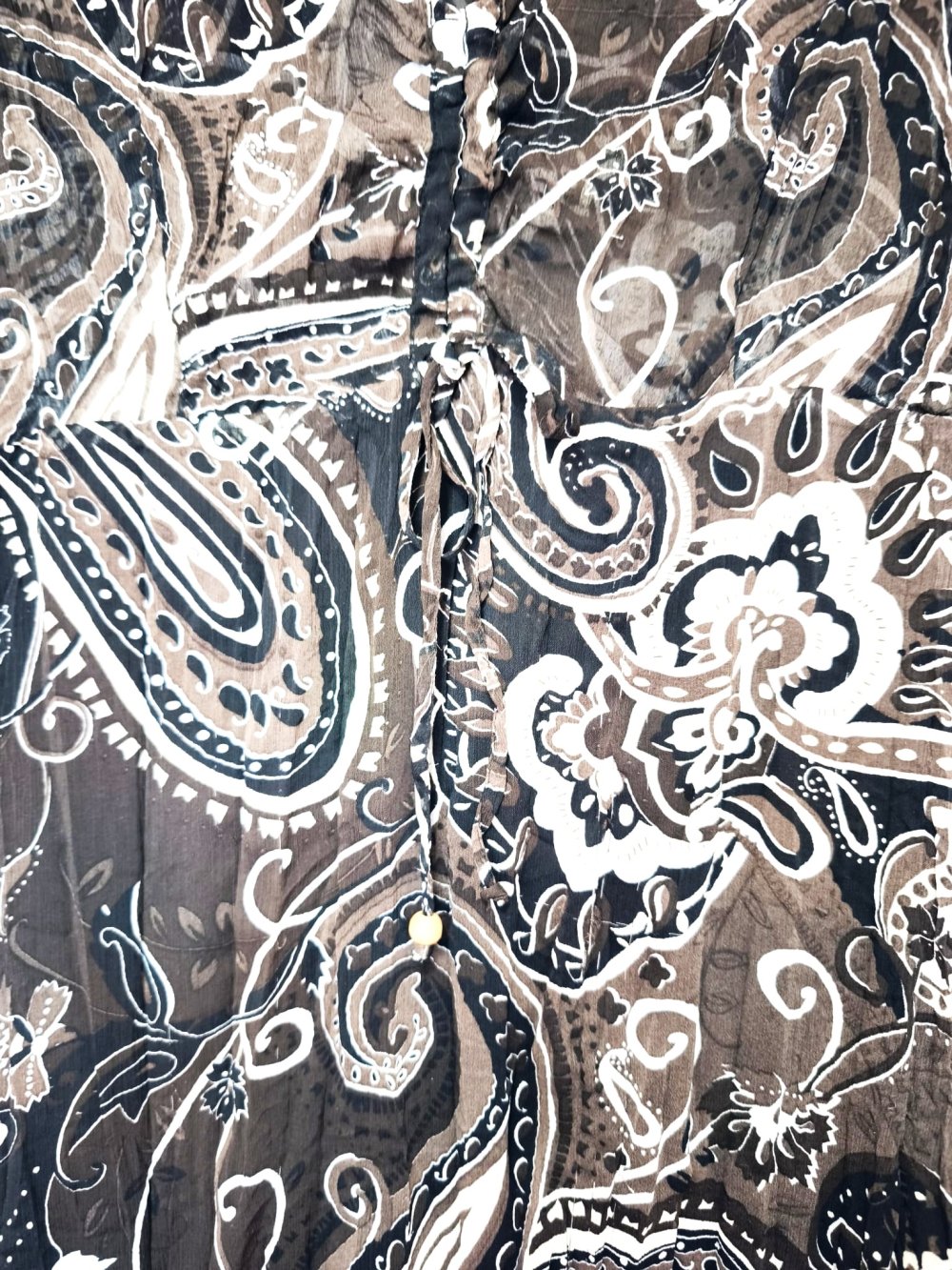 Damen Kleid, Ärmellos, braun mit schwarzem + weißem Muster, Größe 40