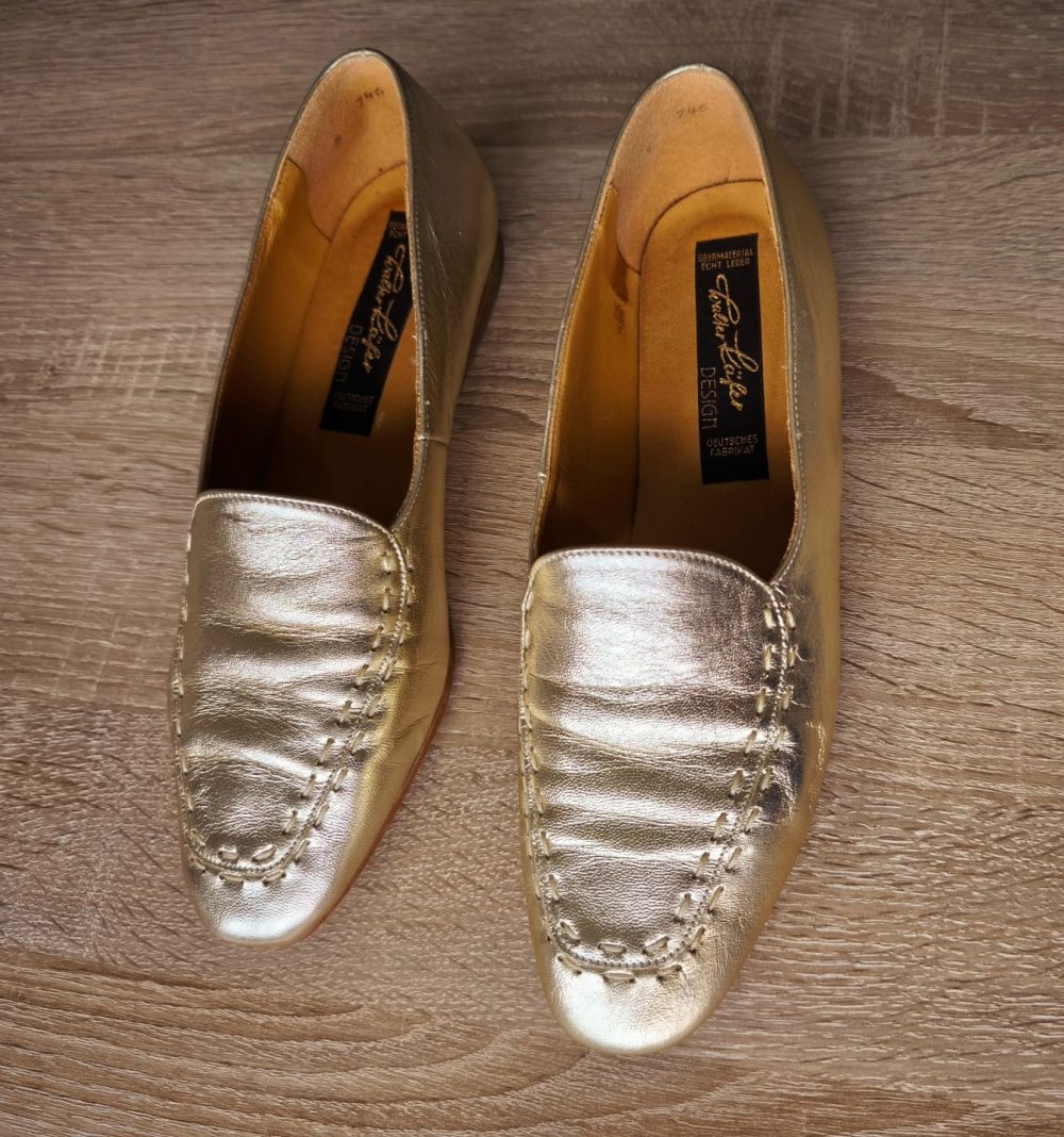 Damen Halbschuhe Farbe Gold, Walter Käfer, Gr. 38