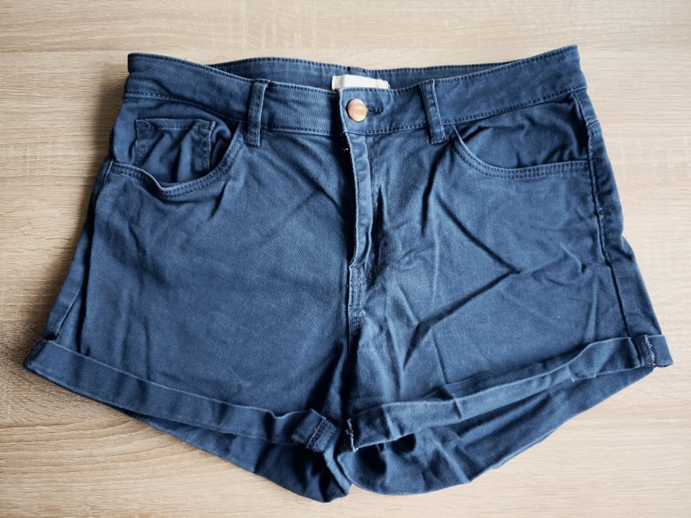 Damen Jeans Shorts H&M, dunkelblau, Gr. 36