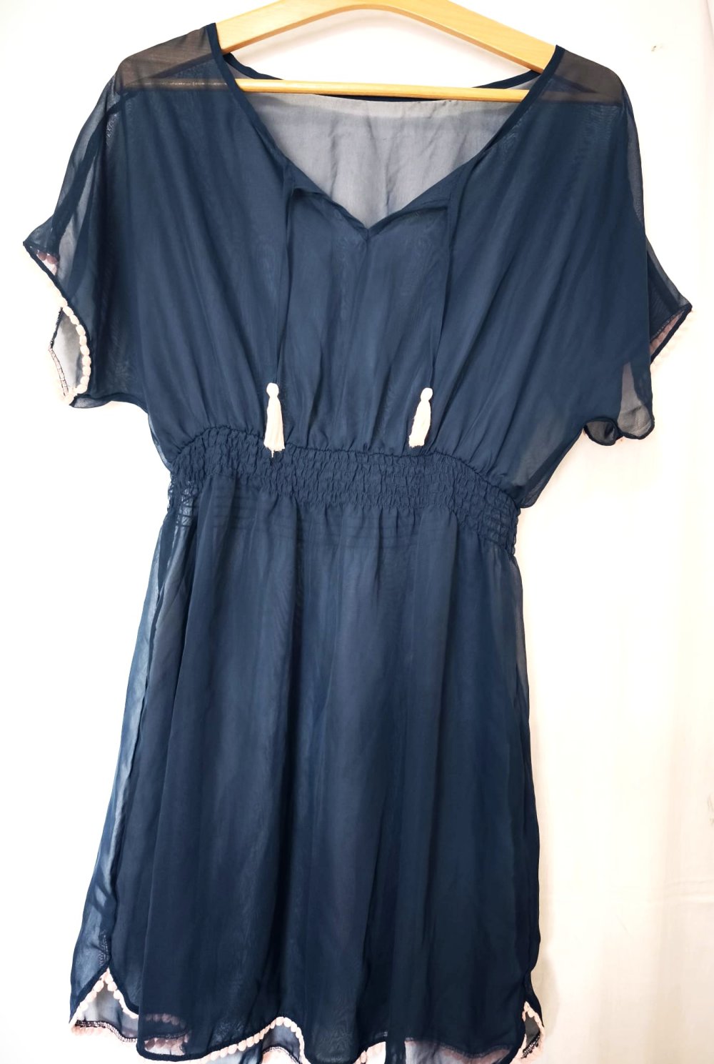 Damen Strandkleid, schwarz transparent, Gr. 36/38?