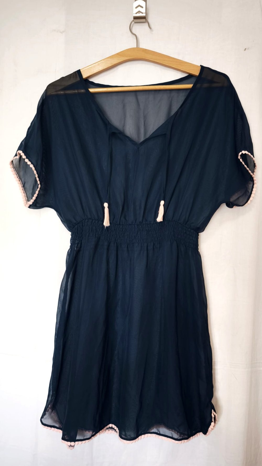Damen Strandkleid, schwarz transparent, Gr. 36/38?