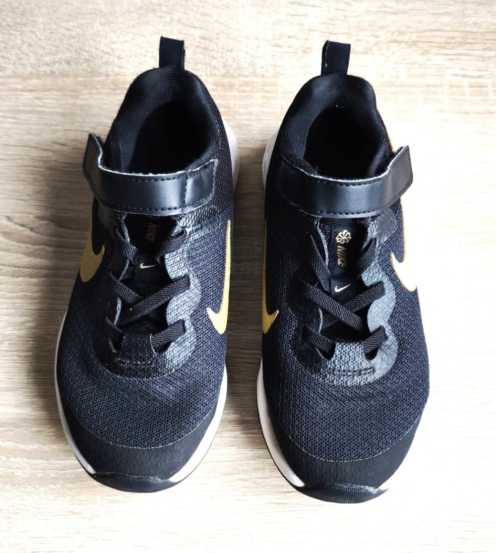 Kinder Sportschuhe/Sneaker, Nike, Schwarz/Gold, Größe 29,5