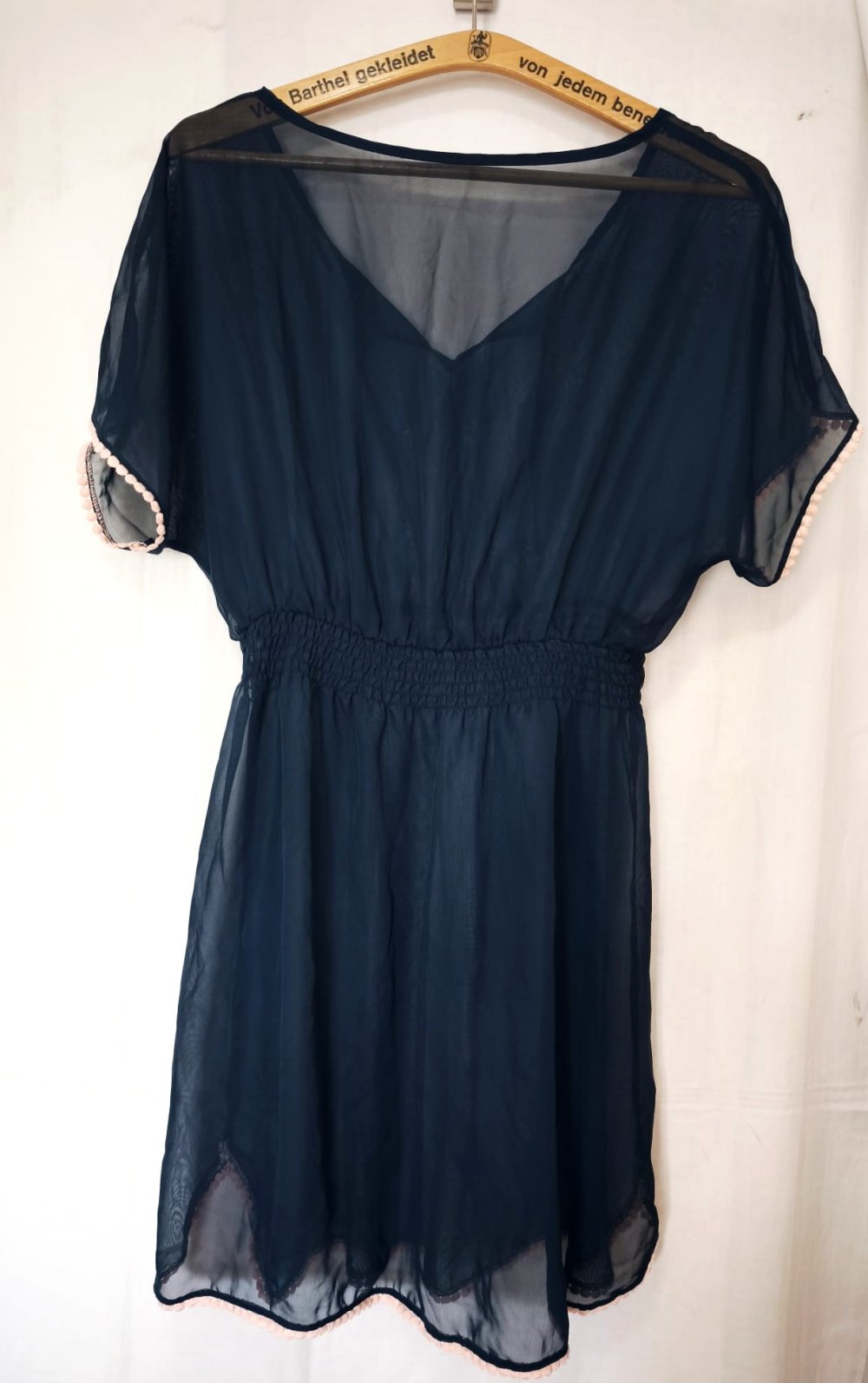 Damen Strandkleid, schwarz transparent, Gr. 36/38?