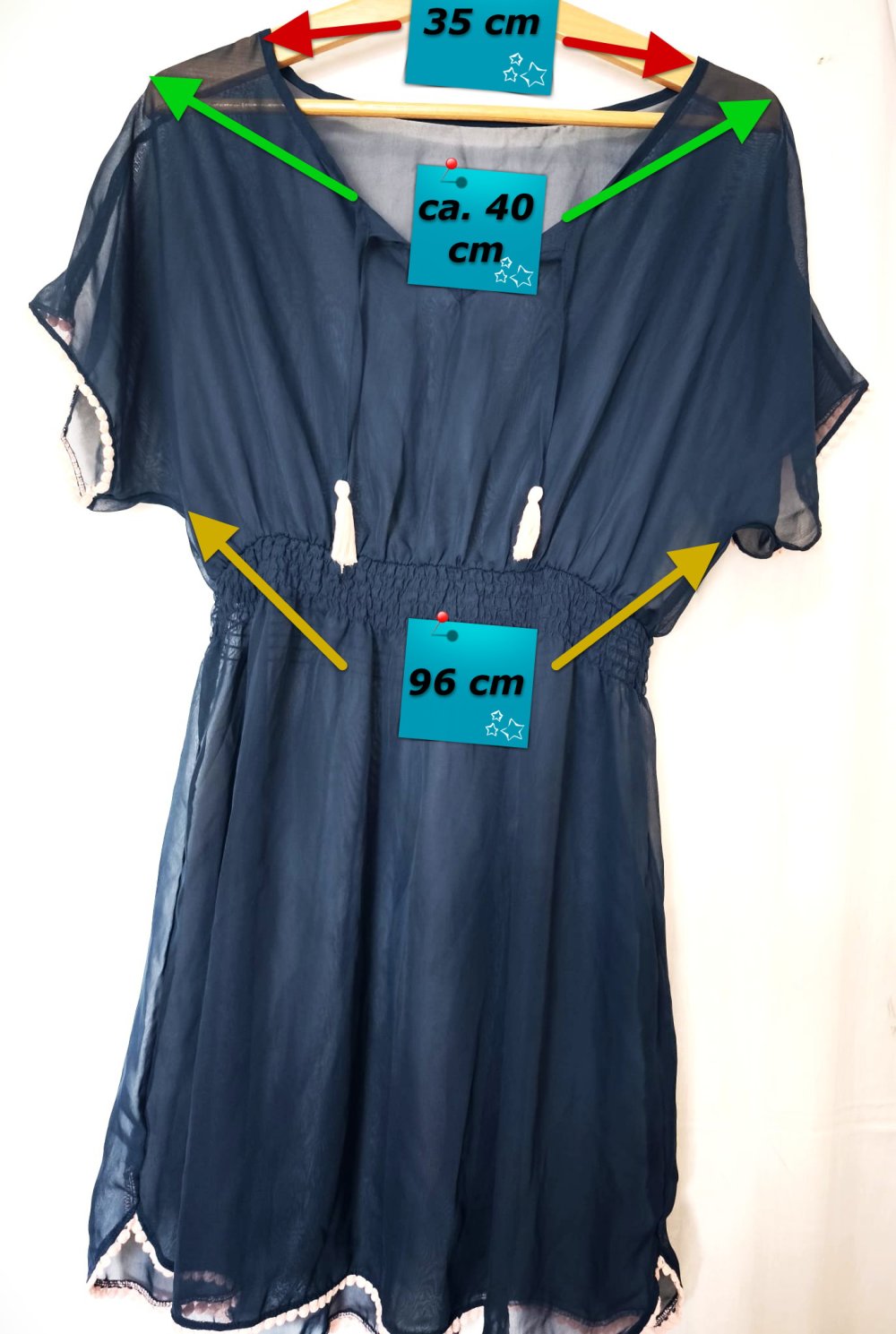 Damen Strandkleid, schwarz transparent, Gr. 36/38?