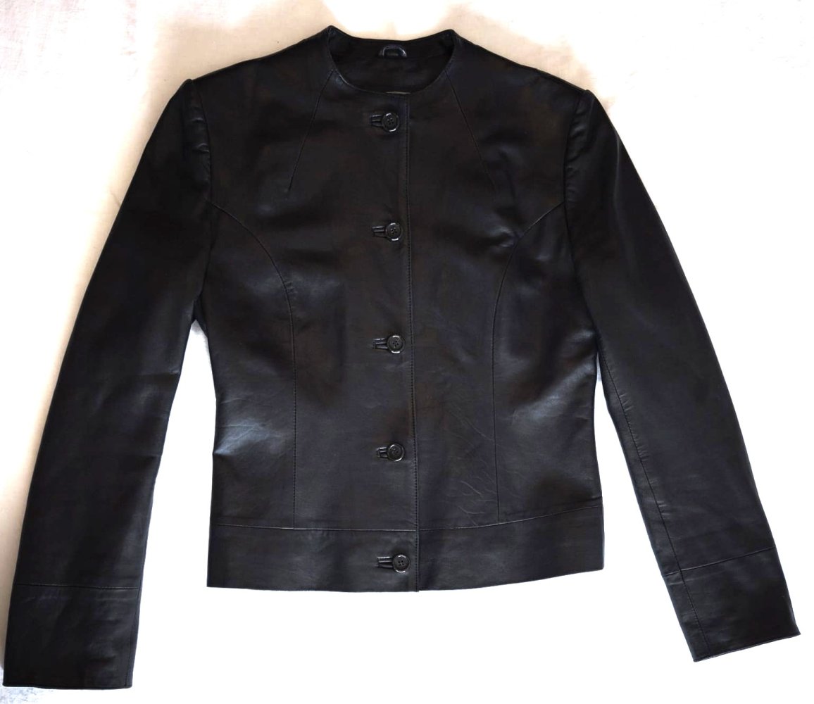Damen Lederjacke schwarz, Polar Leder, Größe 36