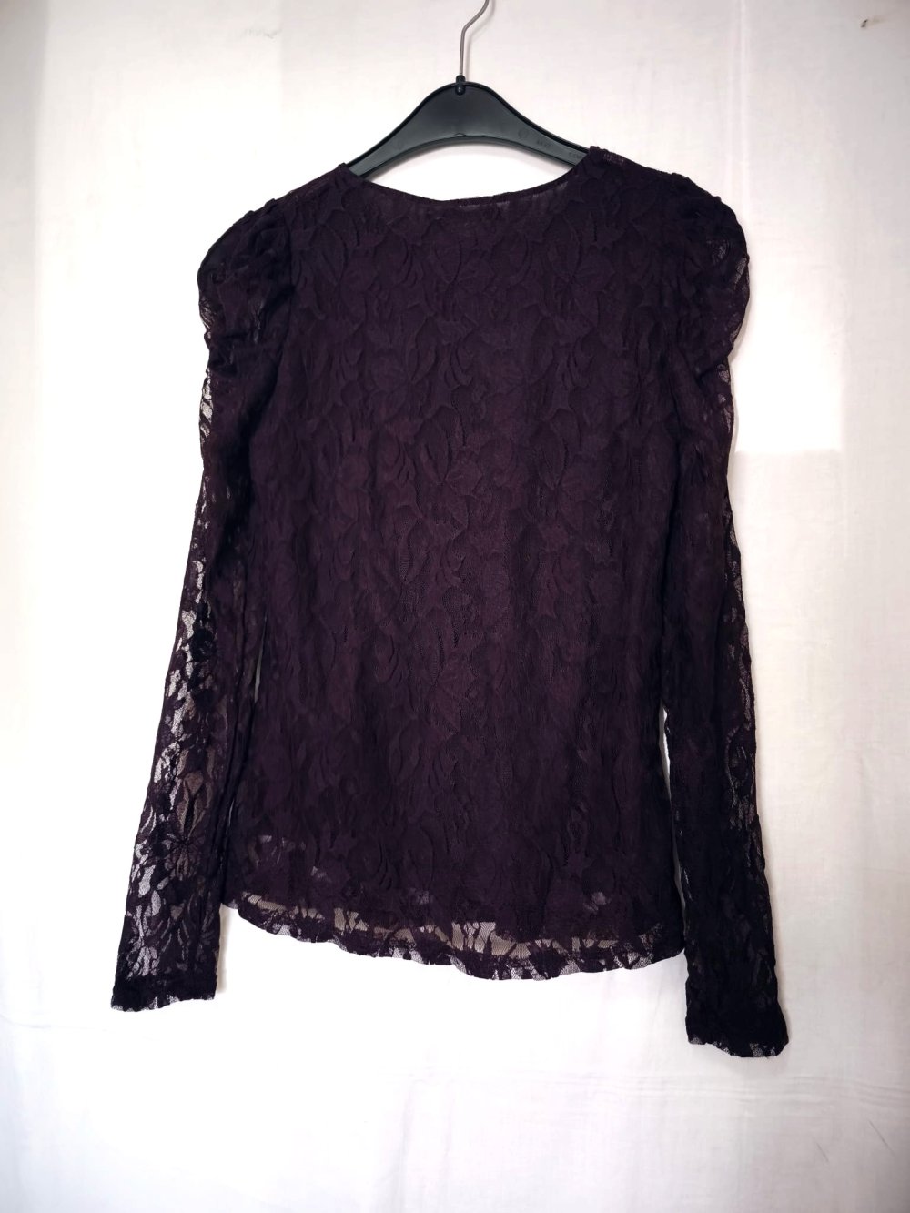 Damen Bluse, Langarm, Dunkles Weinrot, Gr. 42