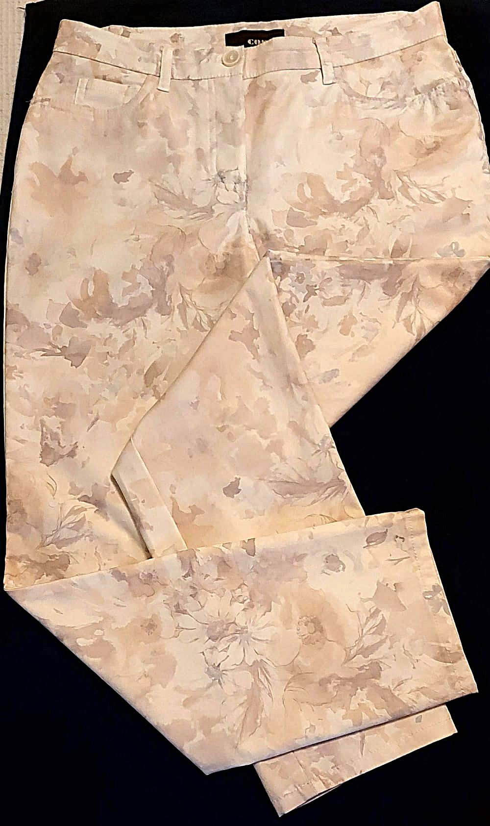Naturweiße Damen Hose Cosma mit Blumenmuster, Größe 38/40 bzw. M