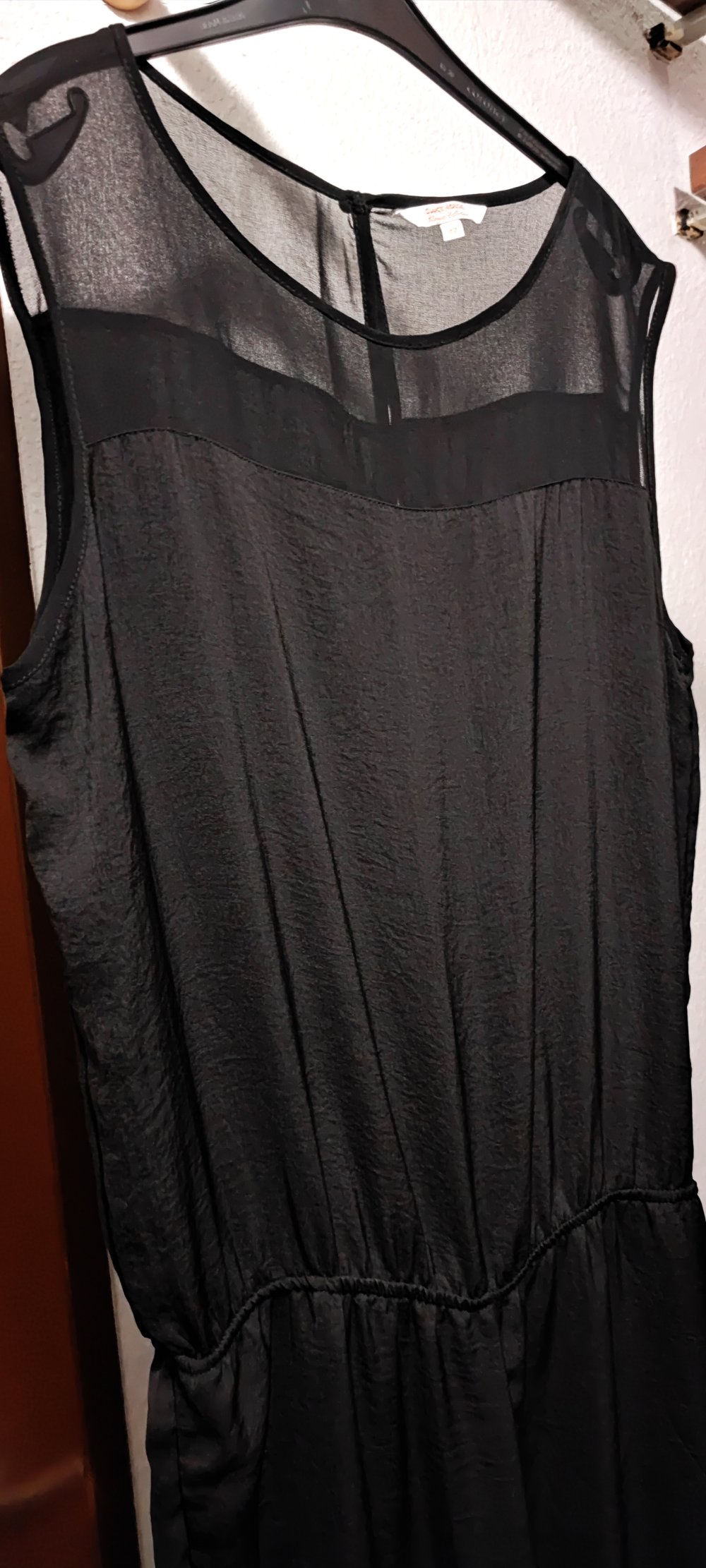Damen Overall schwarz, teilweise transparent, Größe 42