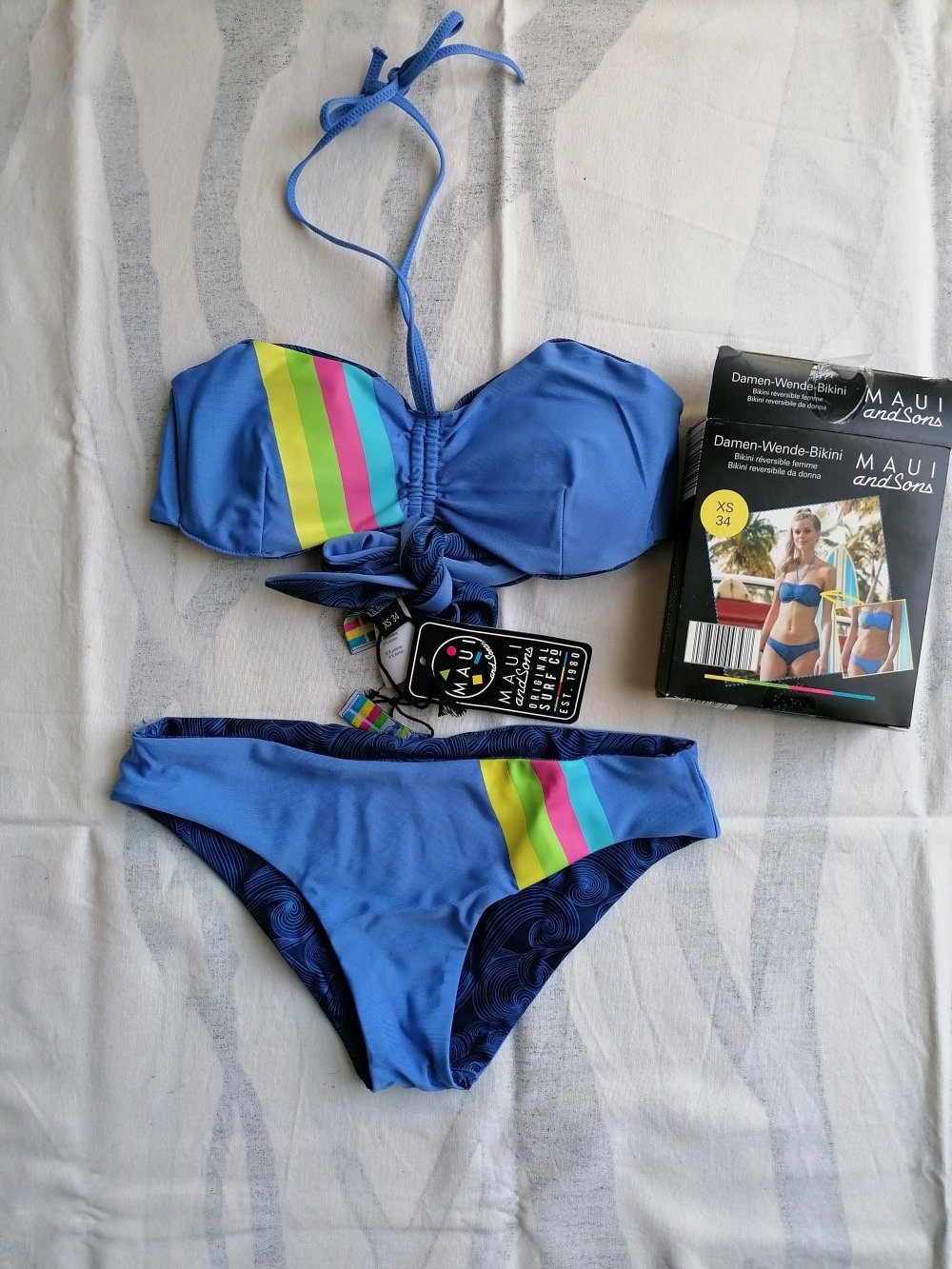 Bandeau Neckholder Wendebikini gemustert