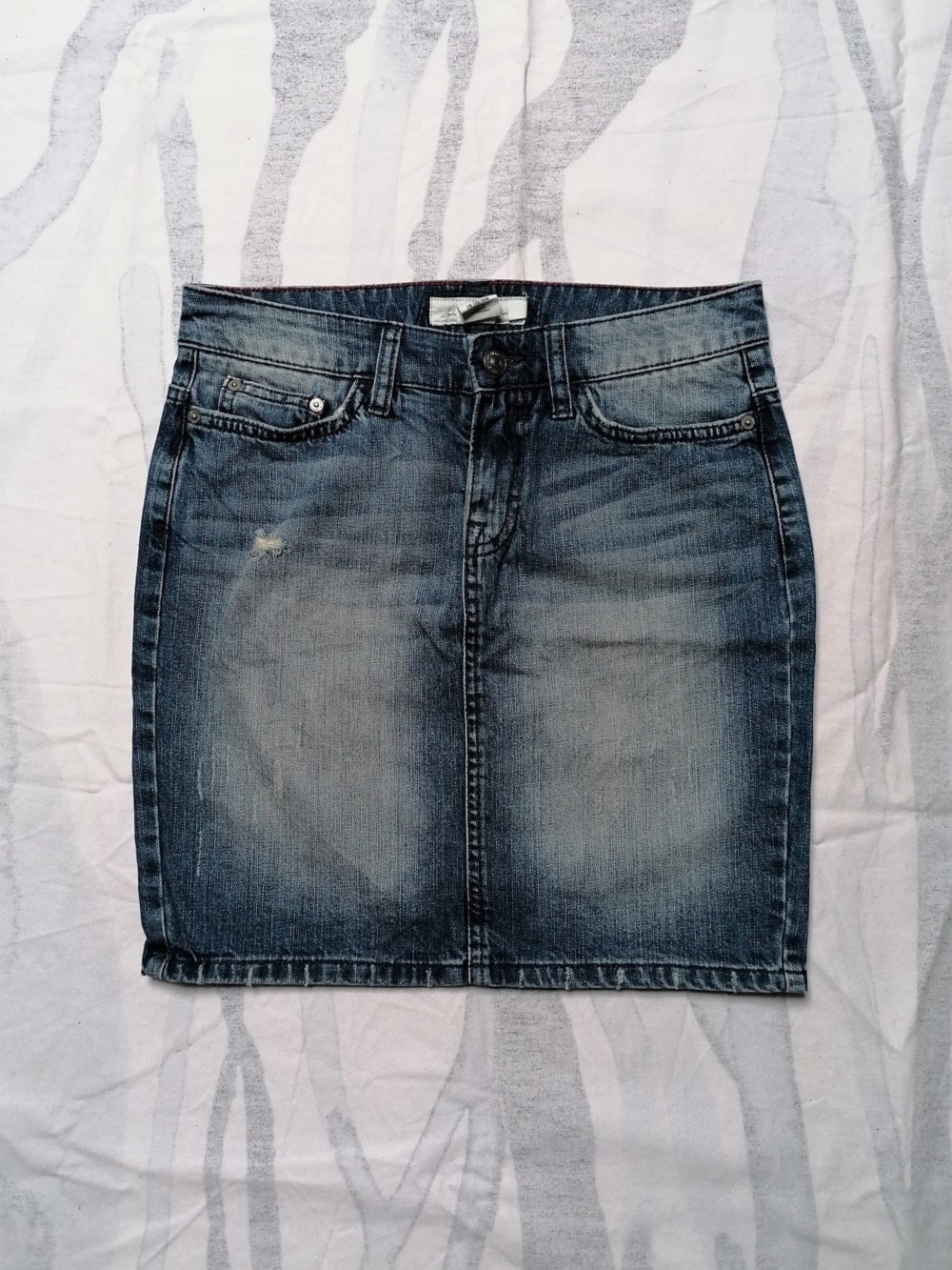 Basic Jeans Minirock Jeansrock Bleistiftrock kurz