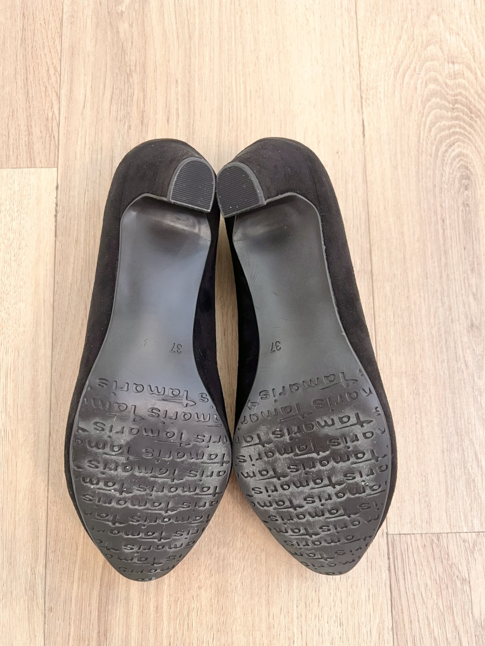 Tamaris schöne elegante Damen Pumps schlicht Schwarz Faux Wildleder Gr. 37