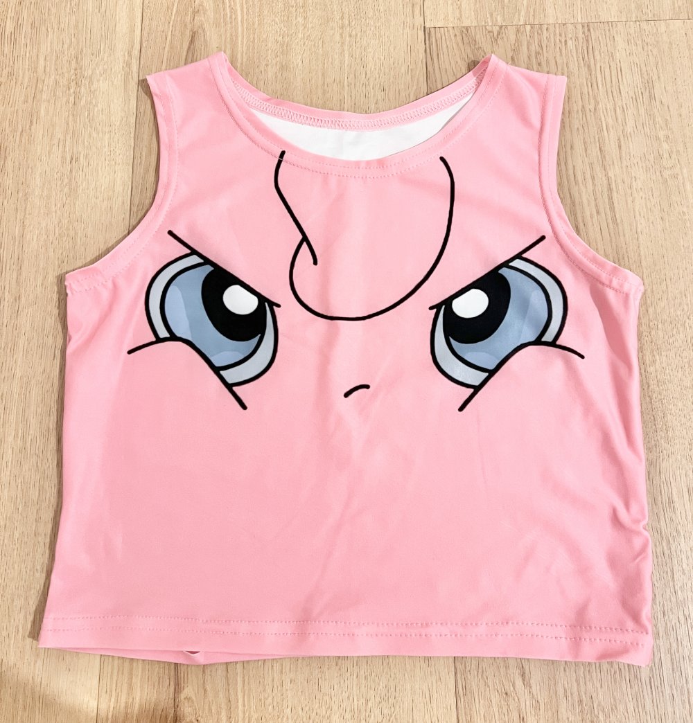 Süßes Damen Pokémon Pummelluff Crop Top Retro Y2K Gaming Rosa XS