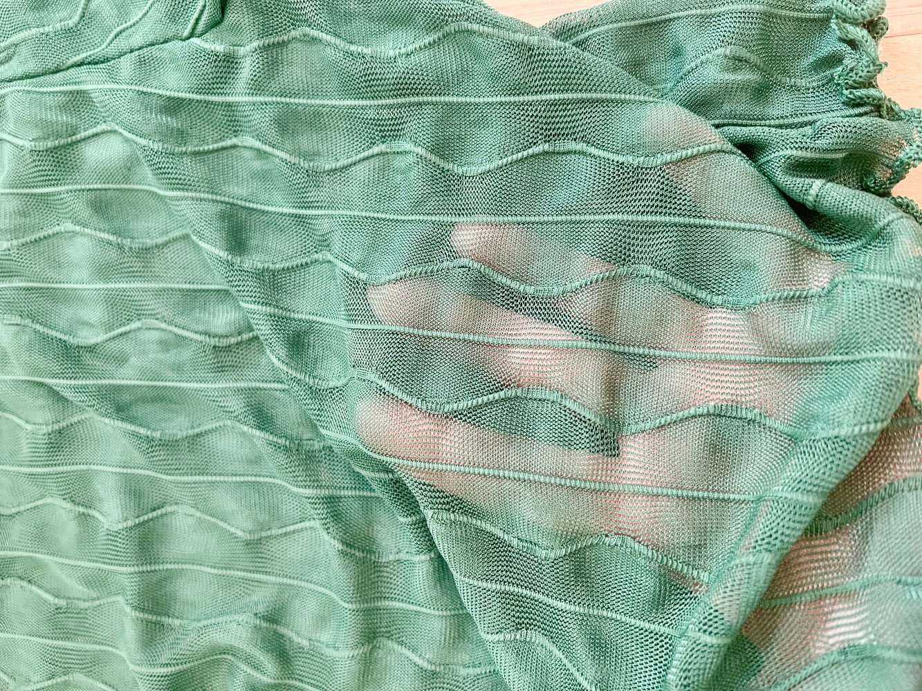 Sexy Damen durchsichtiges Mesh Langarm Crop Top Grün XS