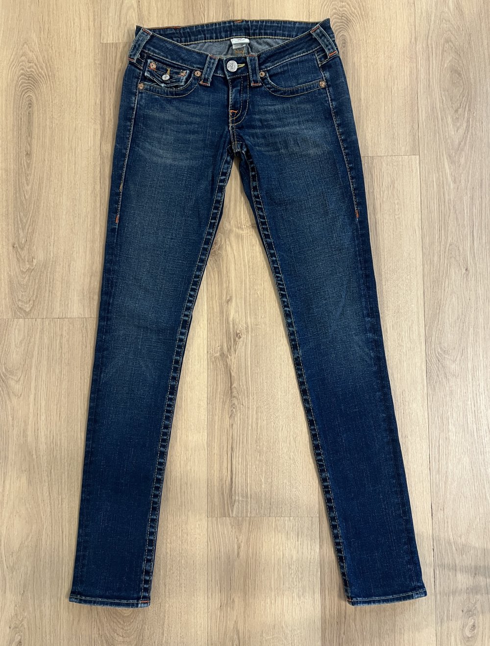 Sexy True Religion vintage original Low Waist Röhre & Skinny Fit Jeans Flap Pockets W26/L32