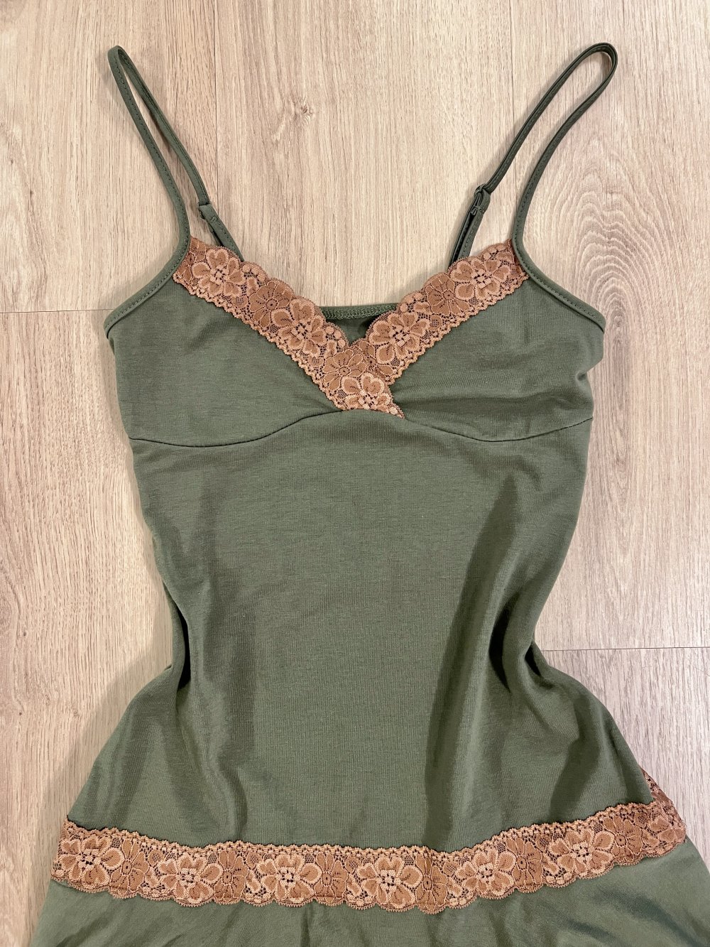 Sexy Damen Zipfel asymmetrisches Minikleid Fee Elfe Fairy Style Y2K Spitze Khaki Braun XS