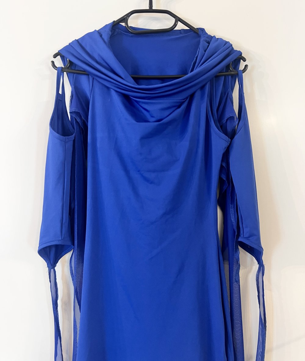 Damen extravagantes Bodycon Minikleid Königsblau XS Rave Clubwear