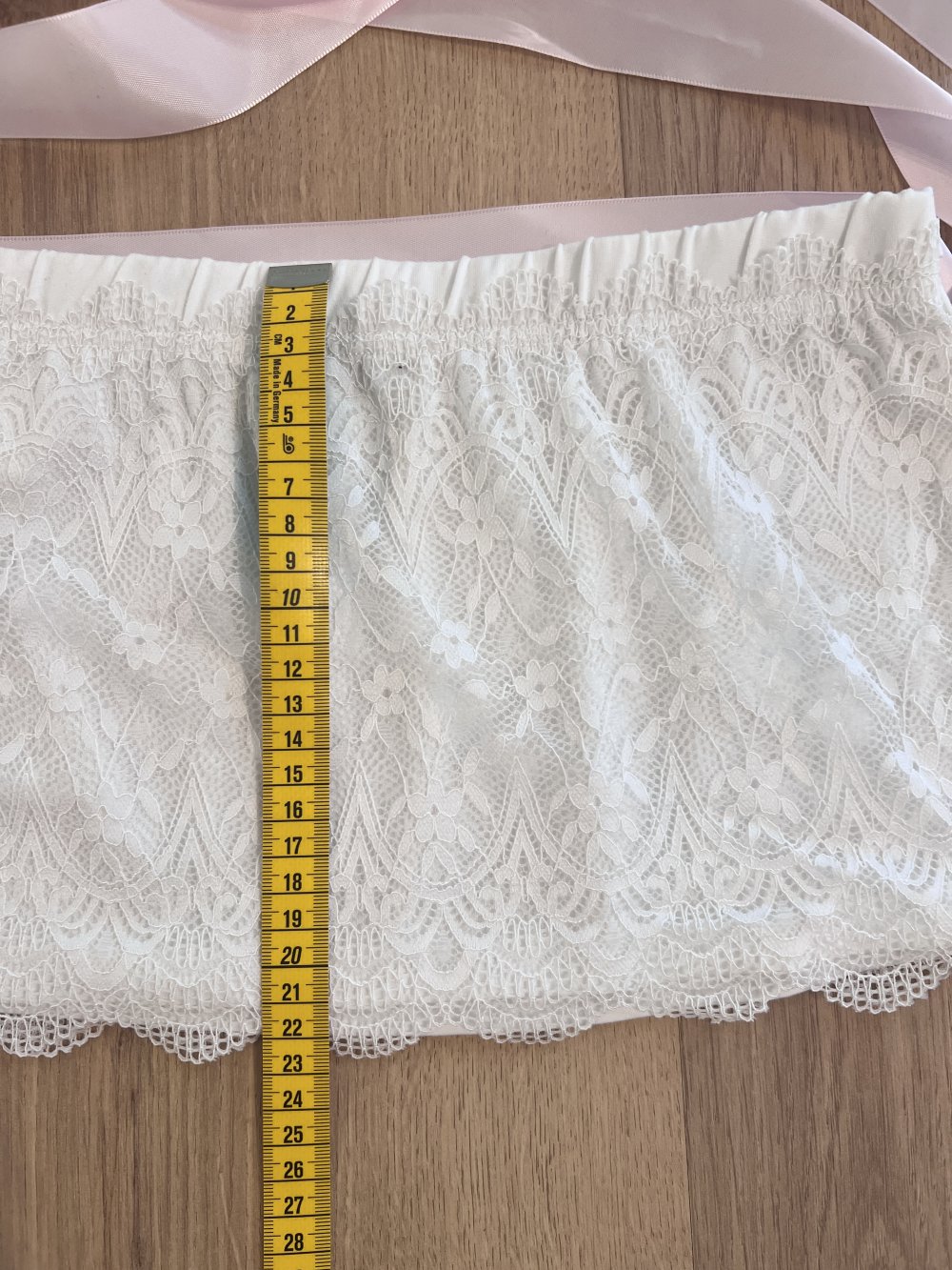 Damen extrem kruzer Spitzen Minirock weiß XXS/XS