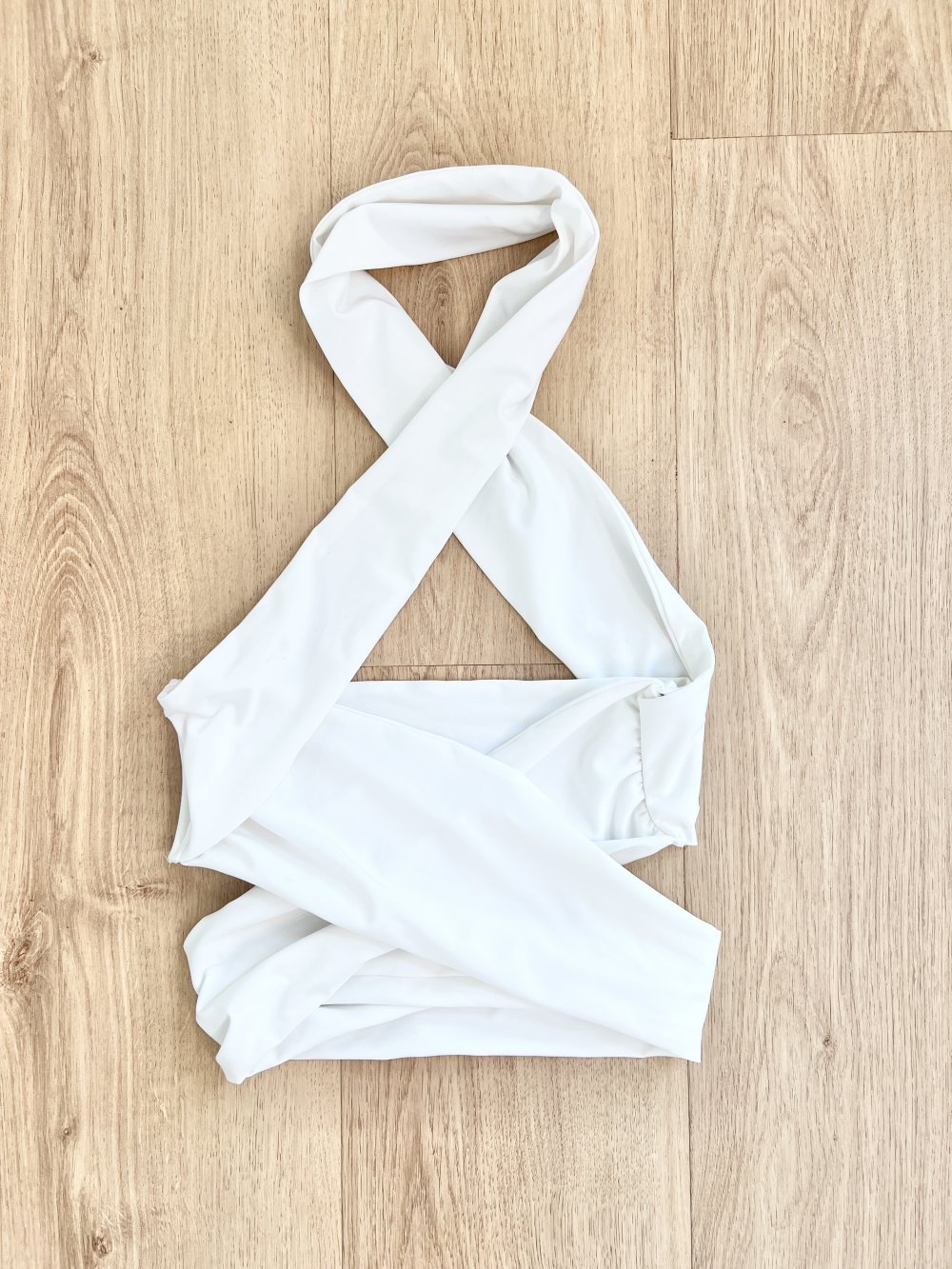 Sexy Damen bauchfreies Wickel Crop Top Multiway Weiß XS/S