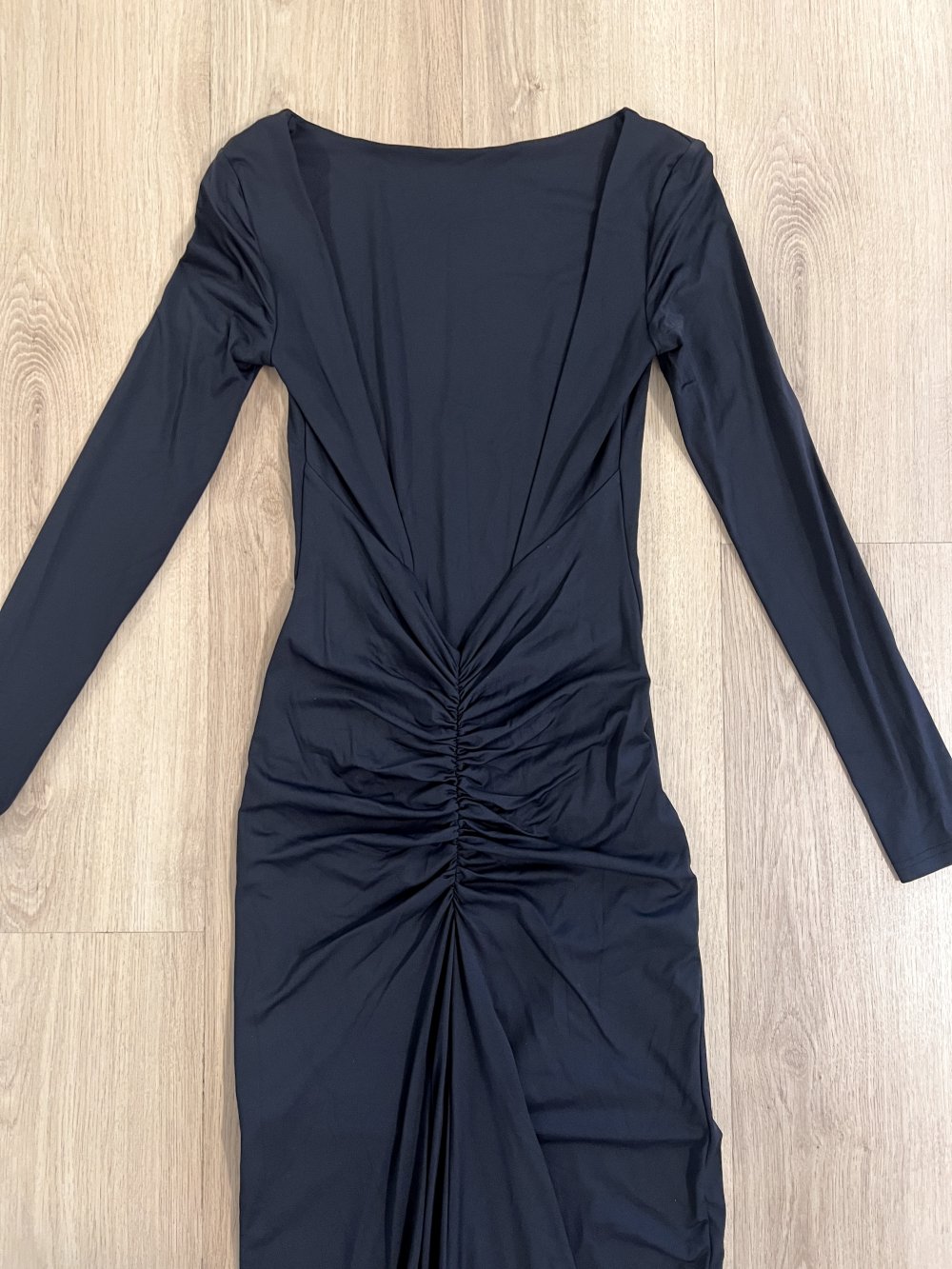  Sexy elegantes Damen Maxi Langarm Kleid V-Rückenausschnitt Rückenfrei Sexy Back Mermaids XS