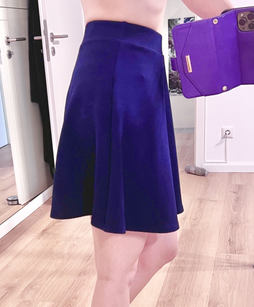 Eleganter, klassischer Damen Skaterrock Struktur Marineblau XS