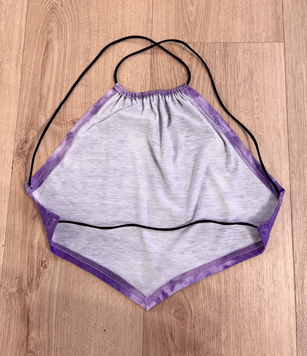 Sexy Damen Batik Tye Dye Y2K bauchfreies Crop Top Zipfel Rückenfrei XS/S