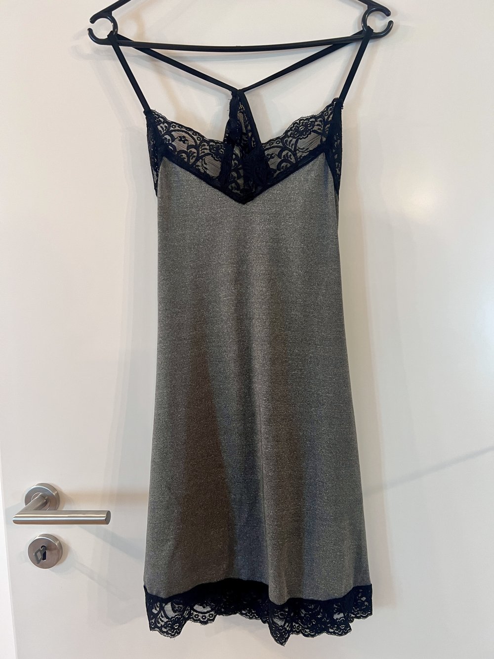 Sexy Damen Minikleid transparente Spitzen Rückseite Hauskleid XS/S