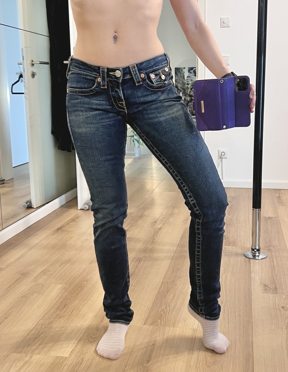 Sexy True Religion vintage original Low Waist Röhre & Skinny Fit Jeans Flap Pockets W26/L32