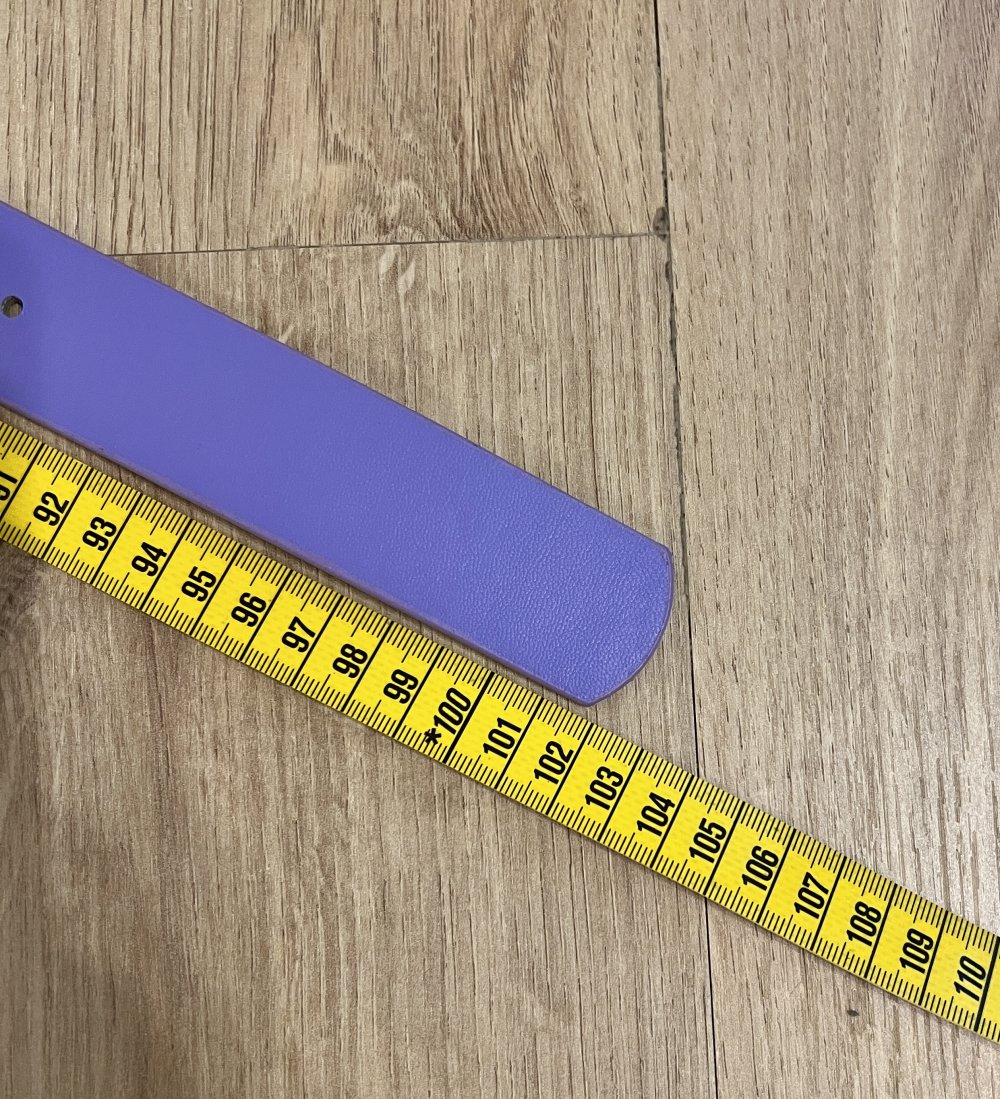 Damen Flieder Lila Violett Gürtel Perlenbesetzte Schnalle Girly Y2K 102cm Gesamtlänge