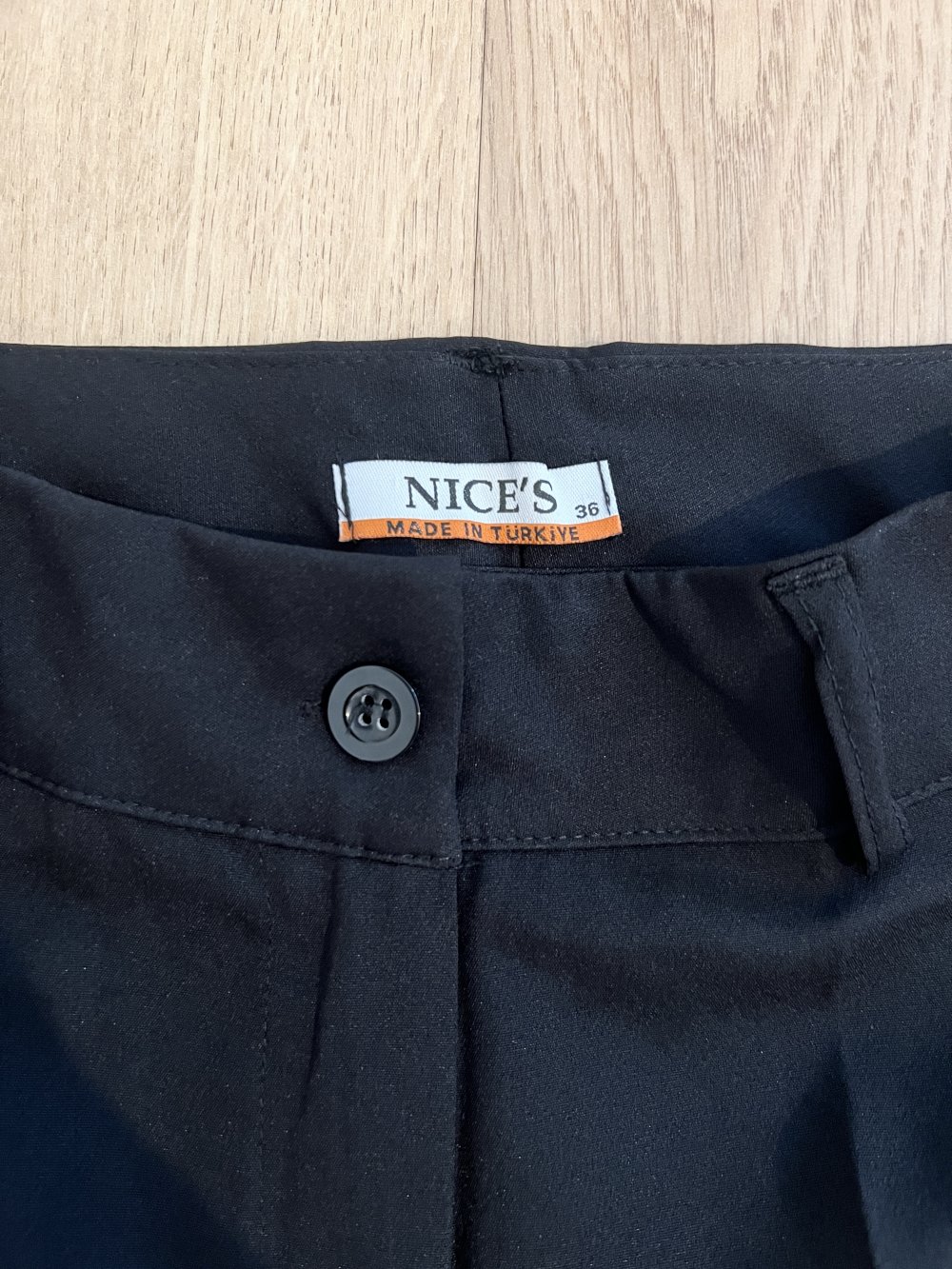 Sexy Elegante Damen High Waist Schlag-Anzughose Bügelfalten Dekoknöpfe S/36