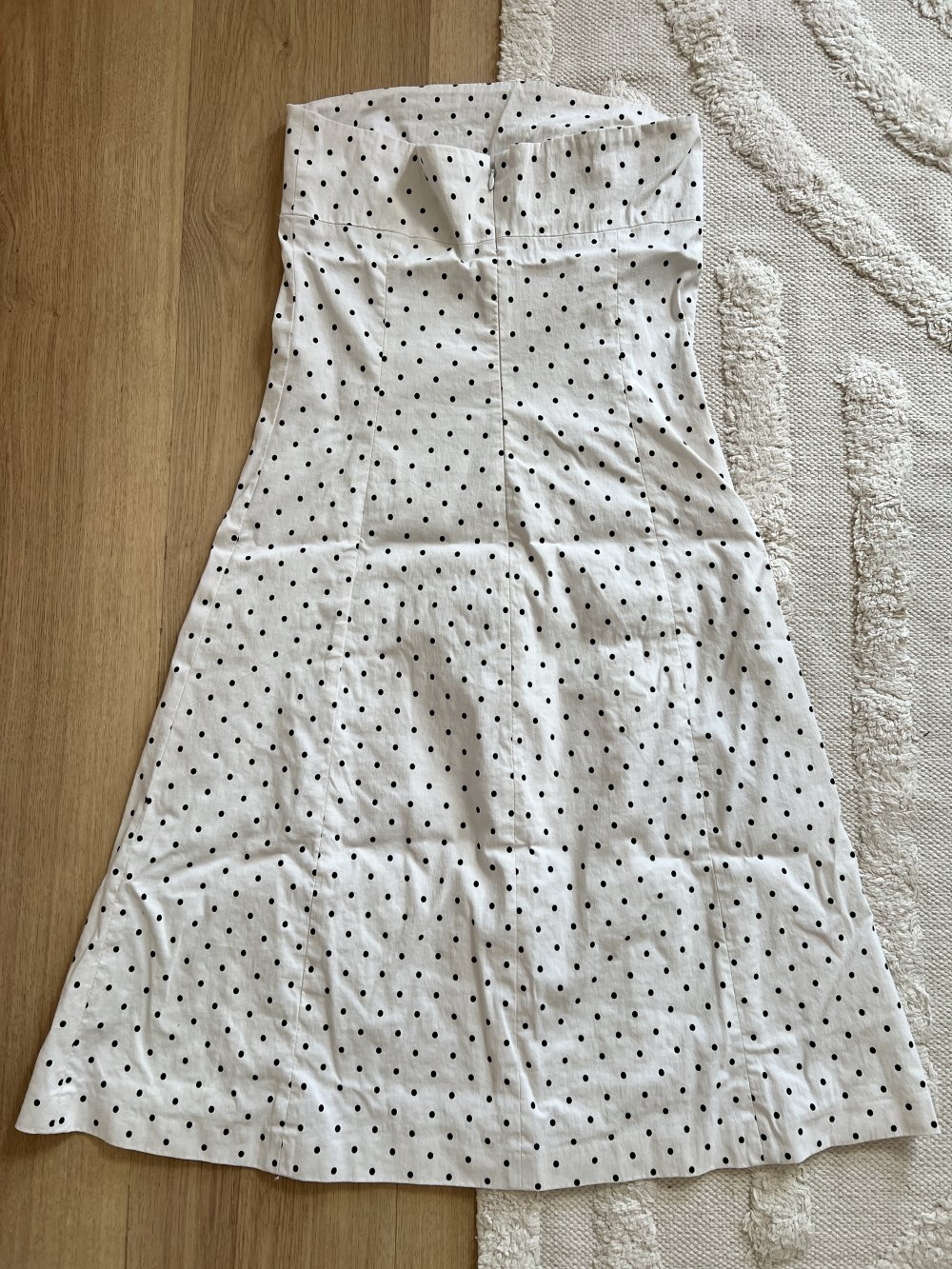 Echtes Damen Vintage Tube Kleid Weiß Schwarz gepunktet Gr. S/36