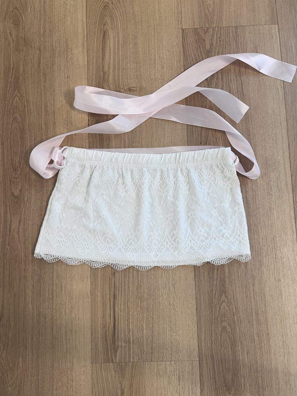 Damen extrem kruzer Spitzen Minirock weiß XXS/XS