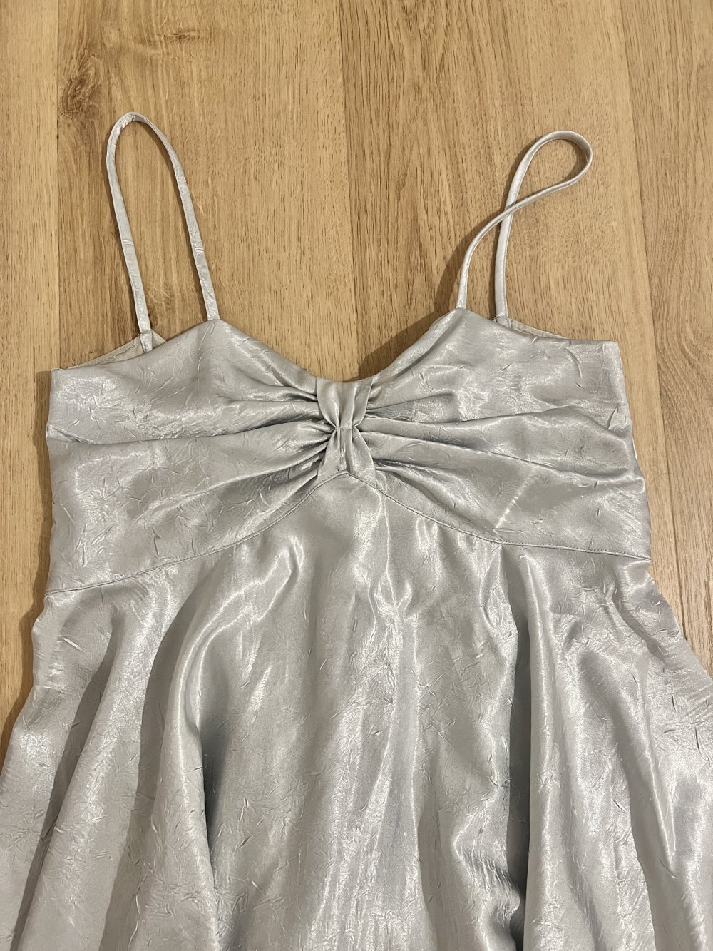 Damen Vintage Babydoll Cocktailkleid Abendkleid Silber Metallic S