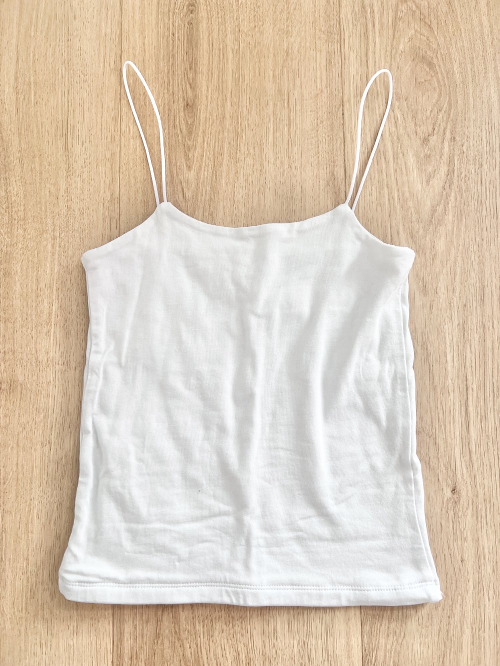 Sexy Damen Basic Spaghettiträger Top gerader Ausschnitt weiß Y2K XS