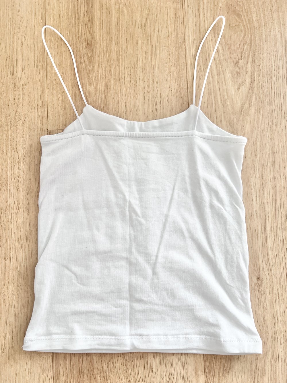 Sexy Damen Basic Spaghettiträger Top gerader Ausschnitt weiß Y2K XS