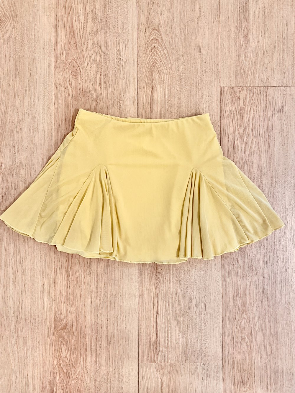 Sexy Damen sommerlicher A-Linie Swing Minirock gelb S/36