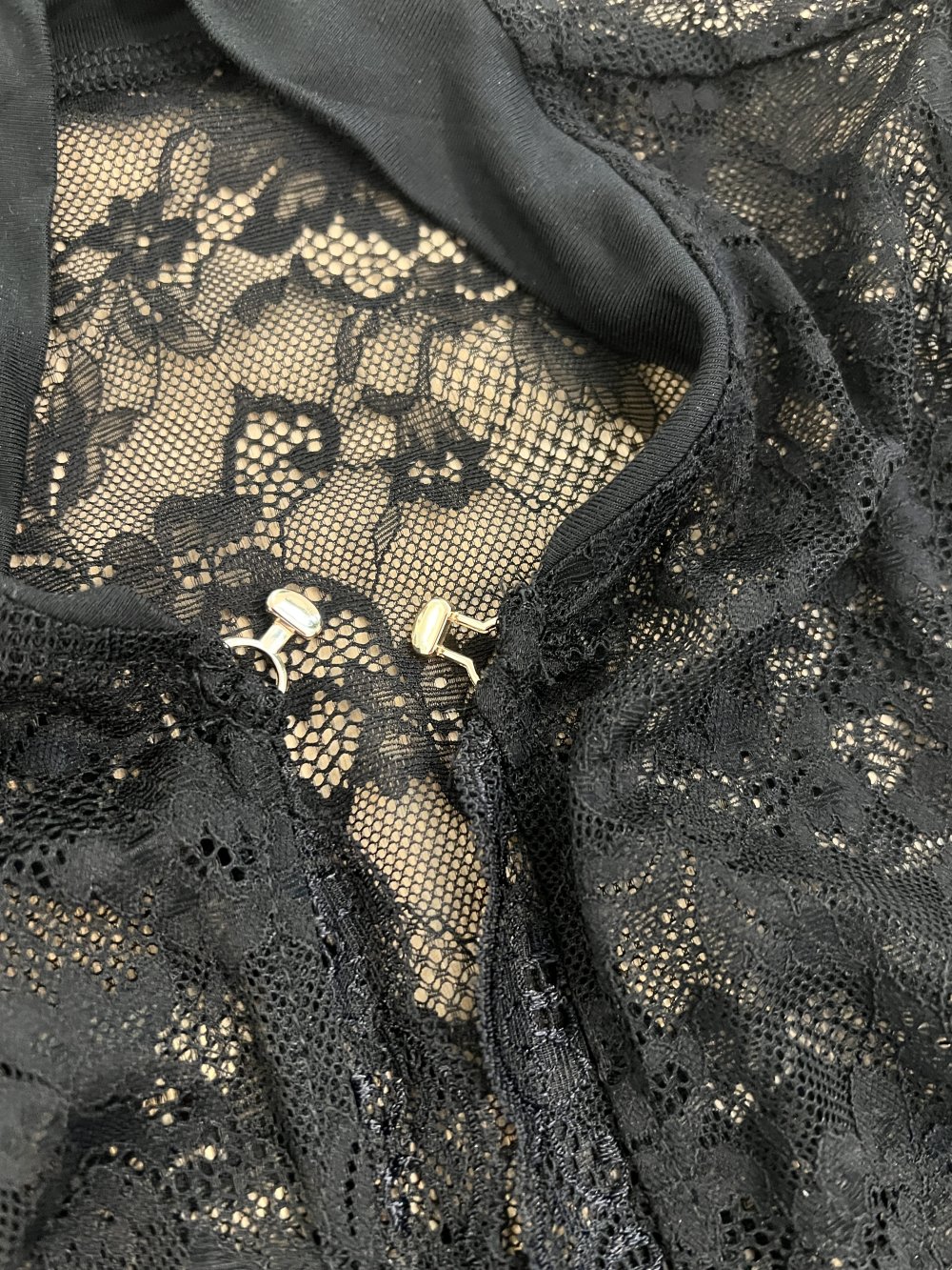 Sexy Damen Mandarin Kragen durchsichtige Spitze langes BodyconKleid 36