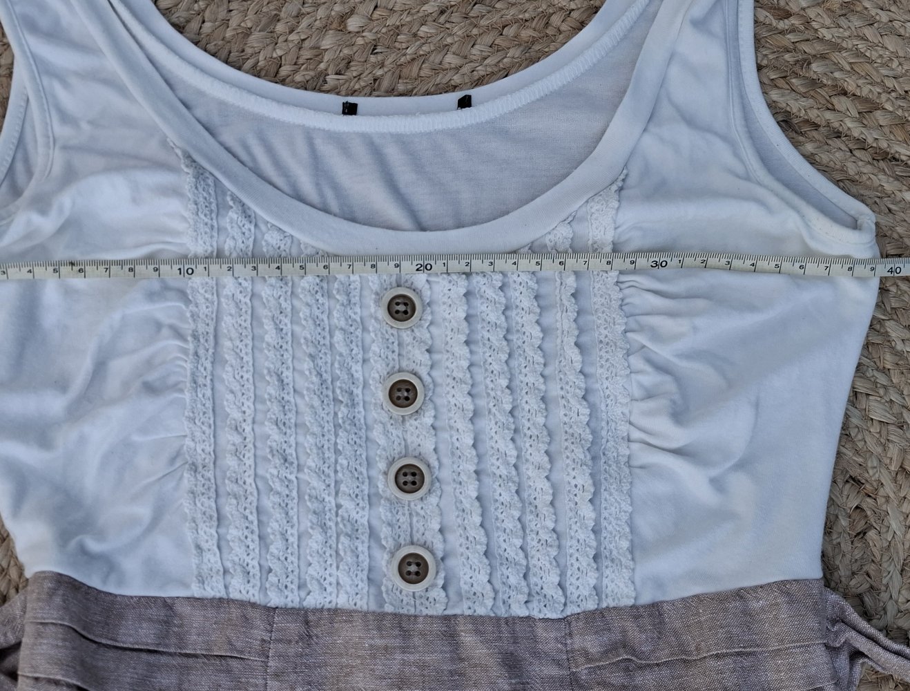 Kleid weiss beige Gr. S
