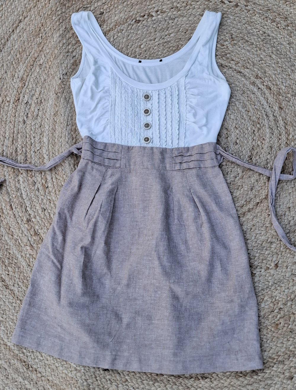Kleid weiss beige Gr. S
