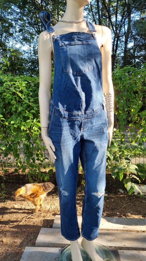 Jeanslatzhose. Einteiler