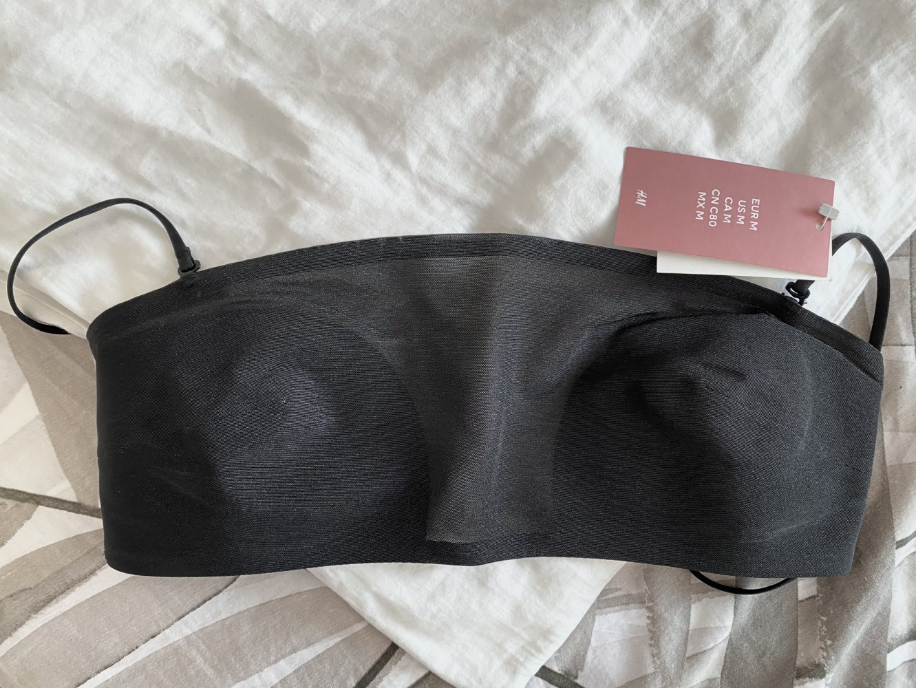 NEU H&M Bandeau BH aus Mesh BH-Top unwattiert bügellos transparent Größe M