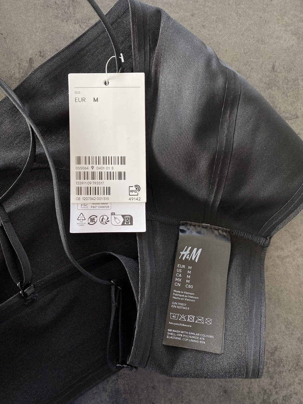 NEU H&M Bandeau BH aus Mesh BH-Top unwattiert bügellos transparent Größe M