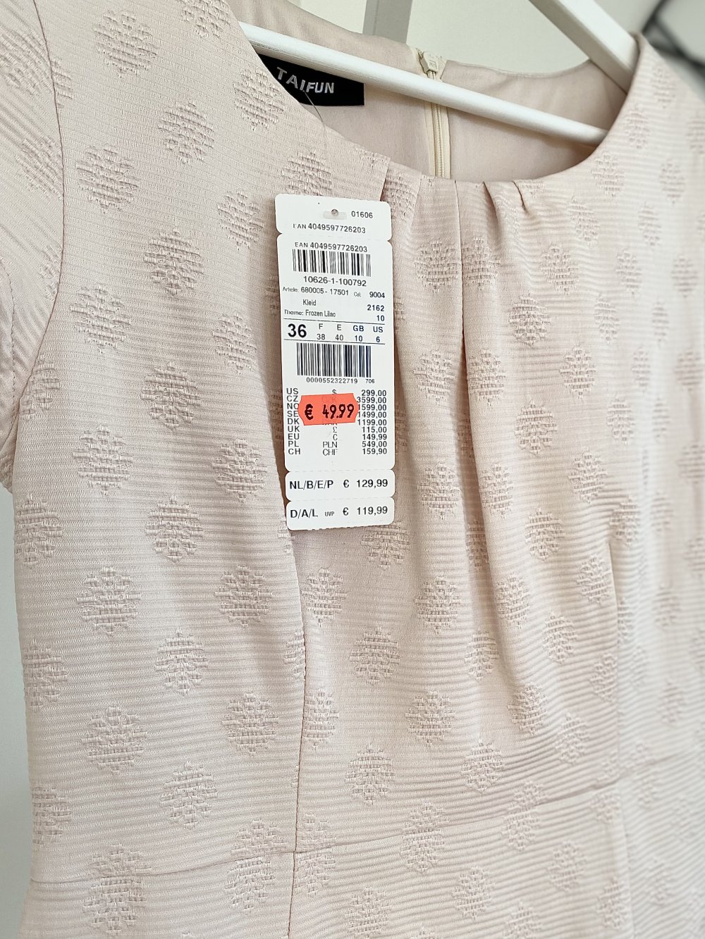 Taifun Gerry Weber Kleid kurz Minikleid Sommerkleid aus Baumwolle Viskose gemustert zartes rose rosa