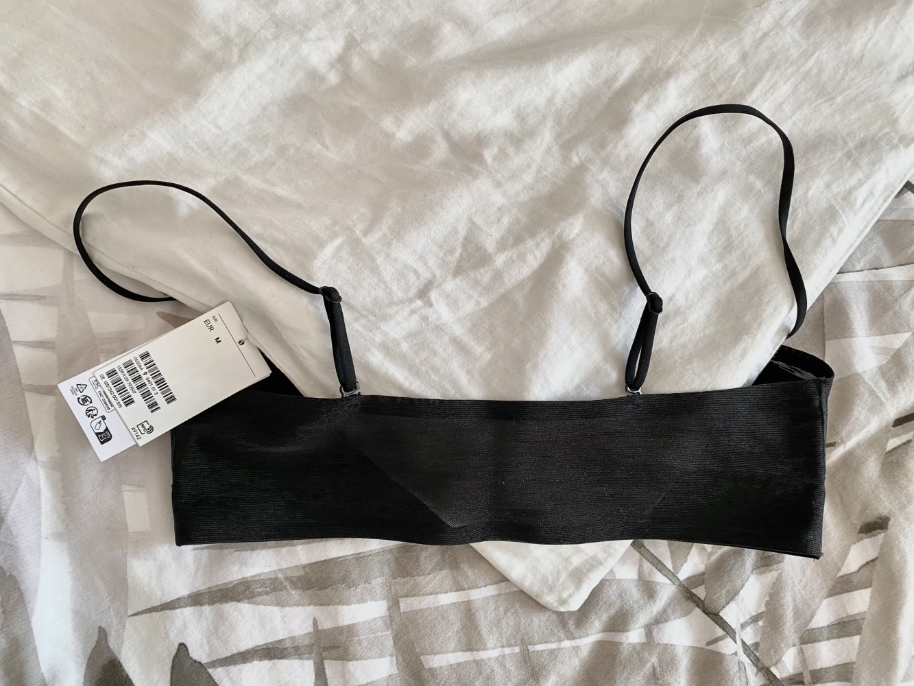NEU H&M Bandeau BH aus Mesh BH-Top unwattiert bügellos transparent Größe M
