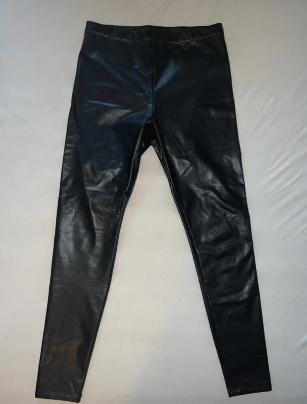 Schwarze Lederleggings