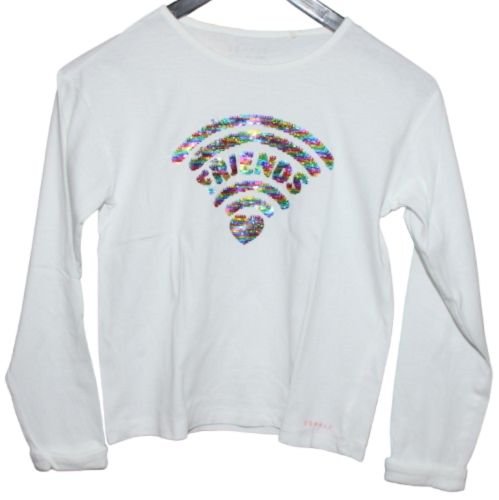 Esprit LA Shirt 128 134 Mädchen Longsleeve alt weiß w Neu