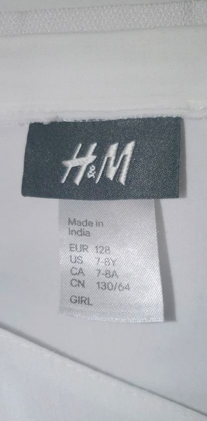 H&M Kleid Kleidchen 122 128 Hängerchen weiß rosa pink w Neu