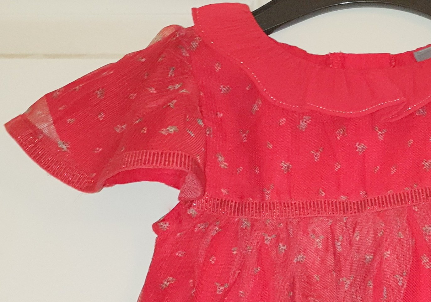 NEXT Kleid Kleidchen 80 86 Hängerchen rot Blumen Unterkleid elegant w Neu