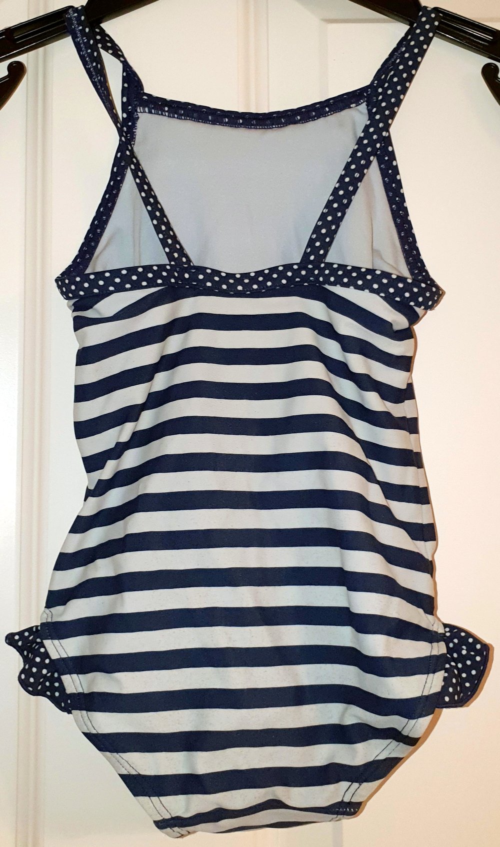 H&M Badeanzug 86 92 Sommer Bikini Maritim Urlaub Strand weiß blau