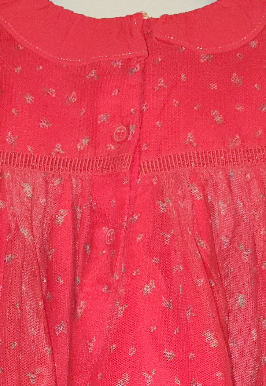 NEXT Kleid Kleidchen 80 86 Hängerchen rot Blumen Unterkleid elegant w Neu